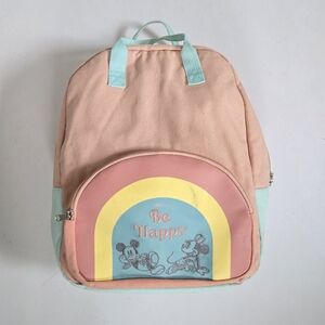 Disney Parks Authentic Mickey & Minnie Mouse Rainbow Be Happy Backpack